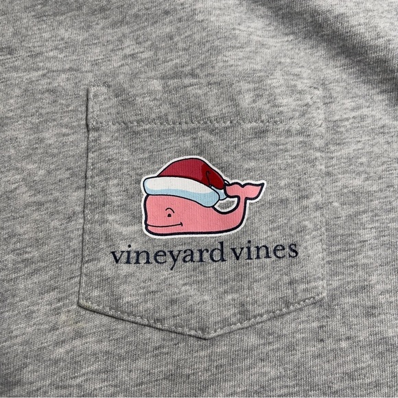 VINEYARD Vines Women’s Long Sleeve Santa Whale Pocket T-shirt in Grey Size L - Picture 6 of 12